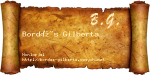 Bordás Gilberta névjegykártya